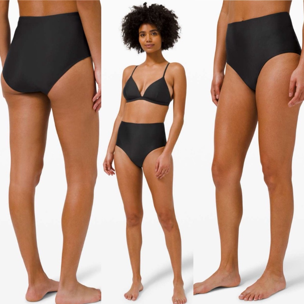 lululemon athletica waterside Black High-Waist Bikini bottoms